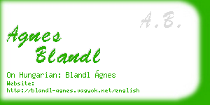 agnes blandl business card